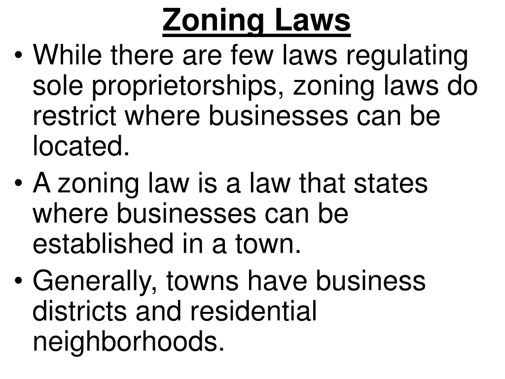 zoning laws