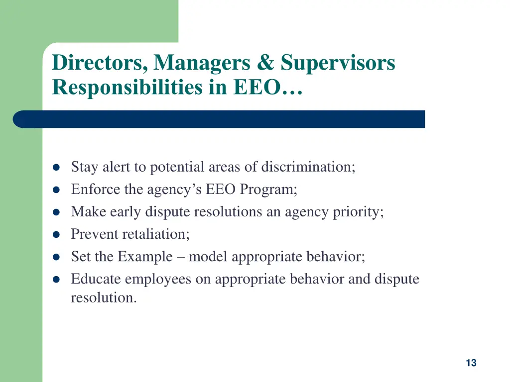 directors managers supervisors responsibilities