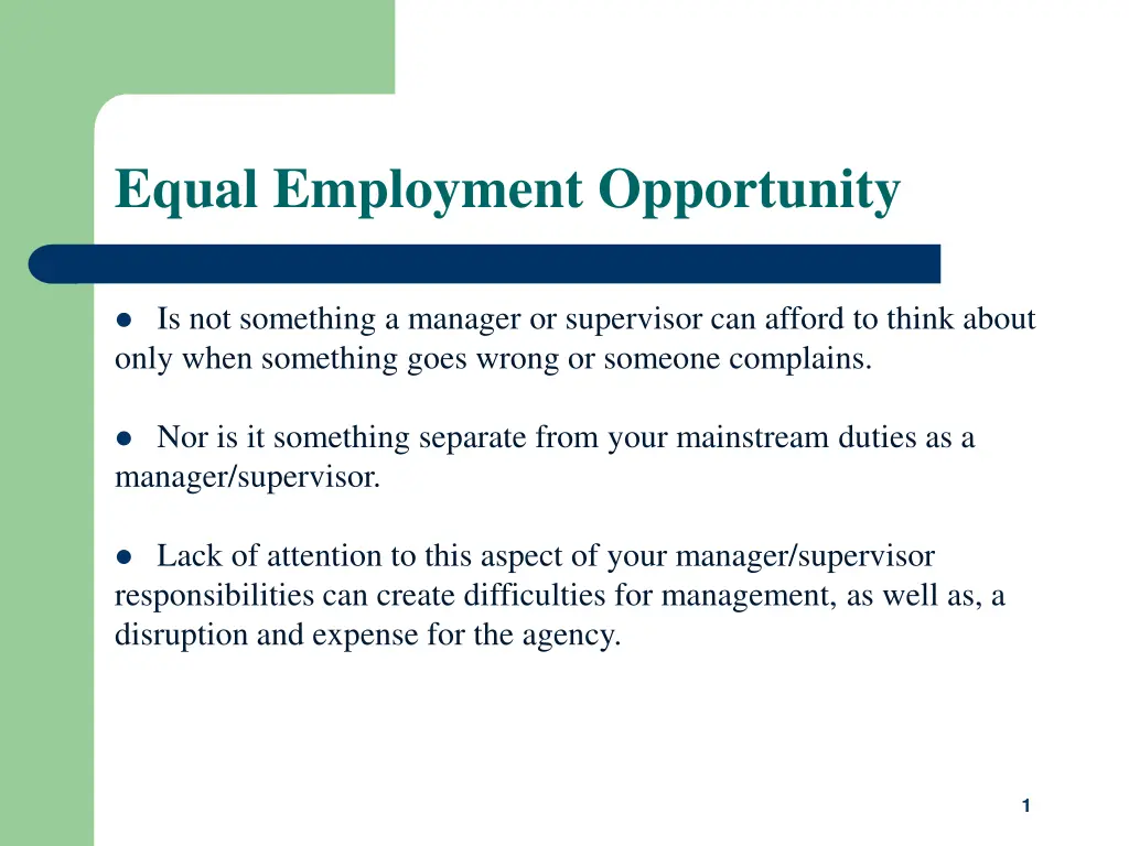 equal employment opportunity