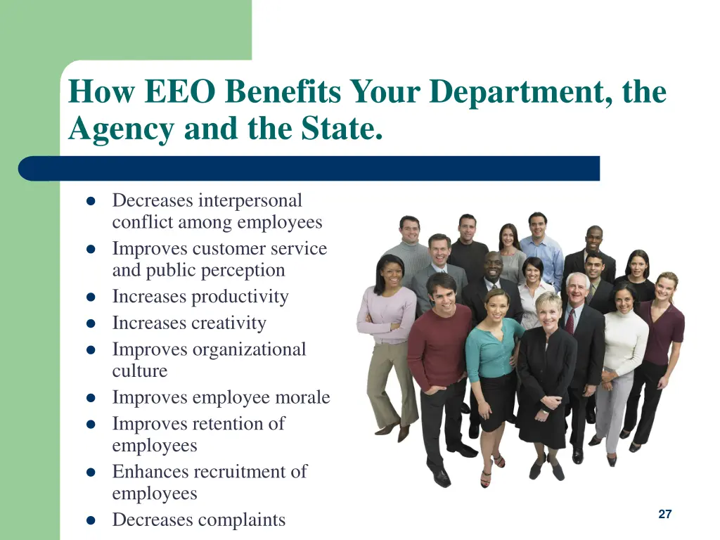 how eeo benefits your department the agency