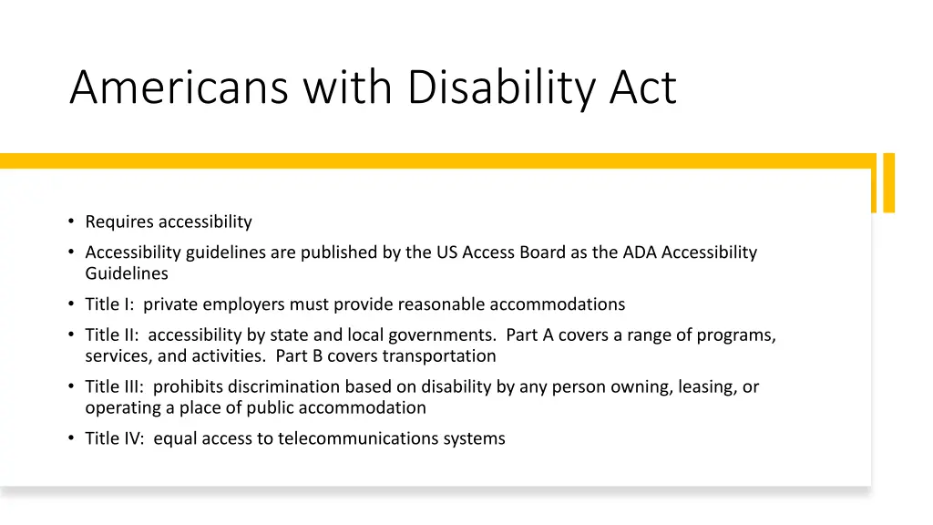 americans with disability act