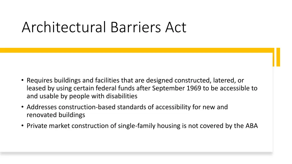 architectural barriers act