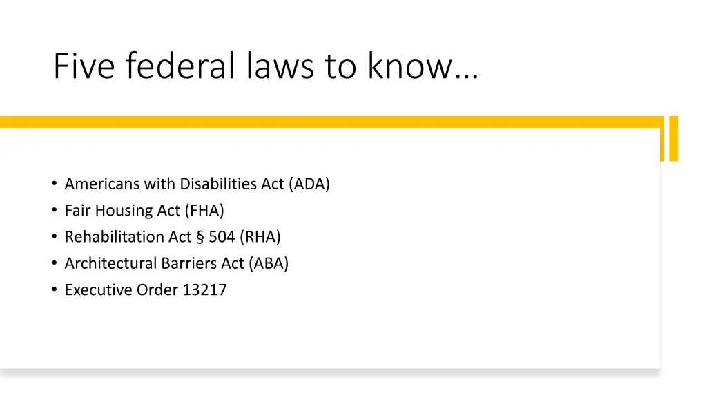 five federal laws to know