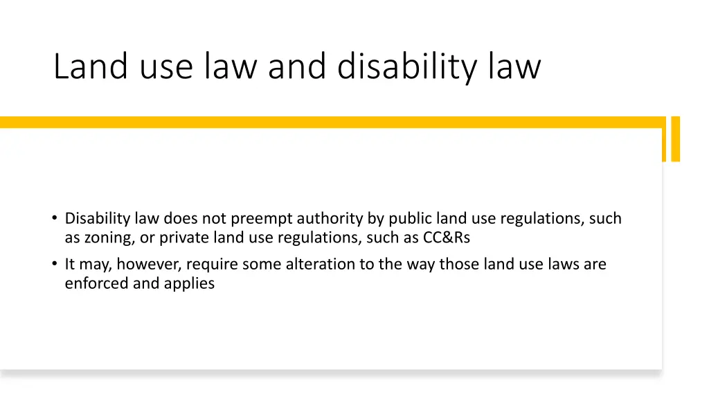 land use law and disability law