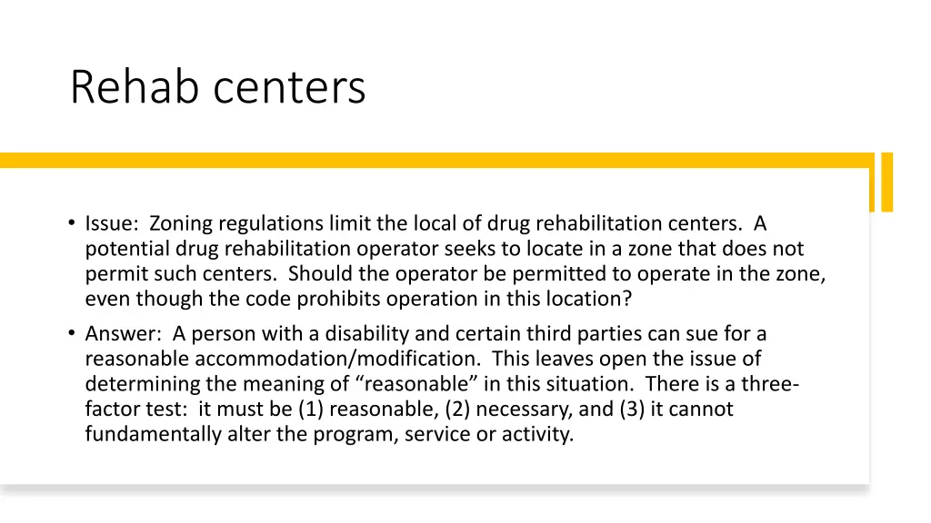 rehab centers