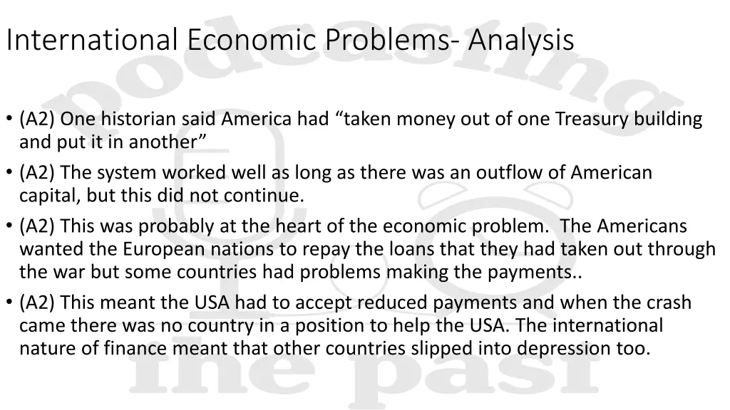 international economic problems analysis 1