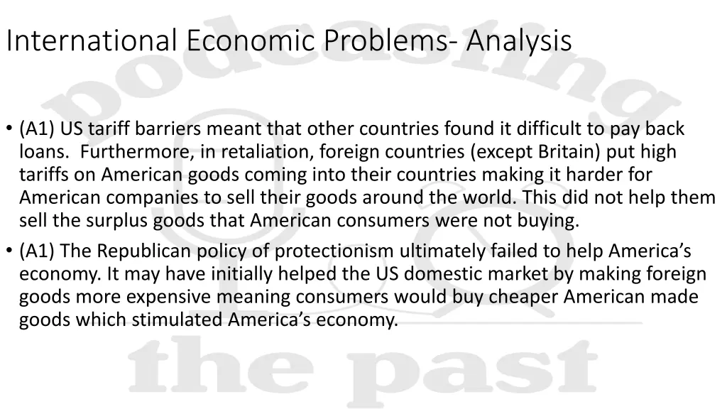 international economic problems analysis