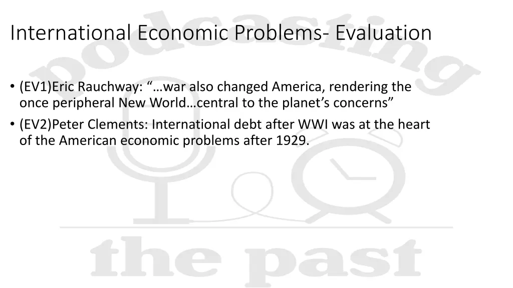 international economic problems evaluation