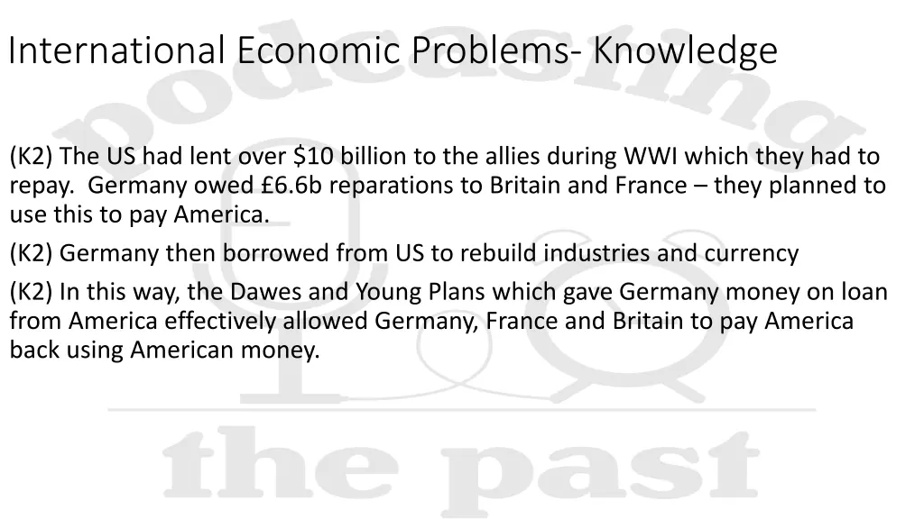 international economic problems knowledge 1