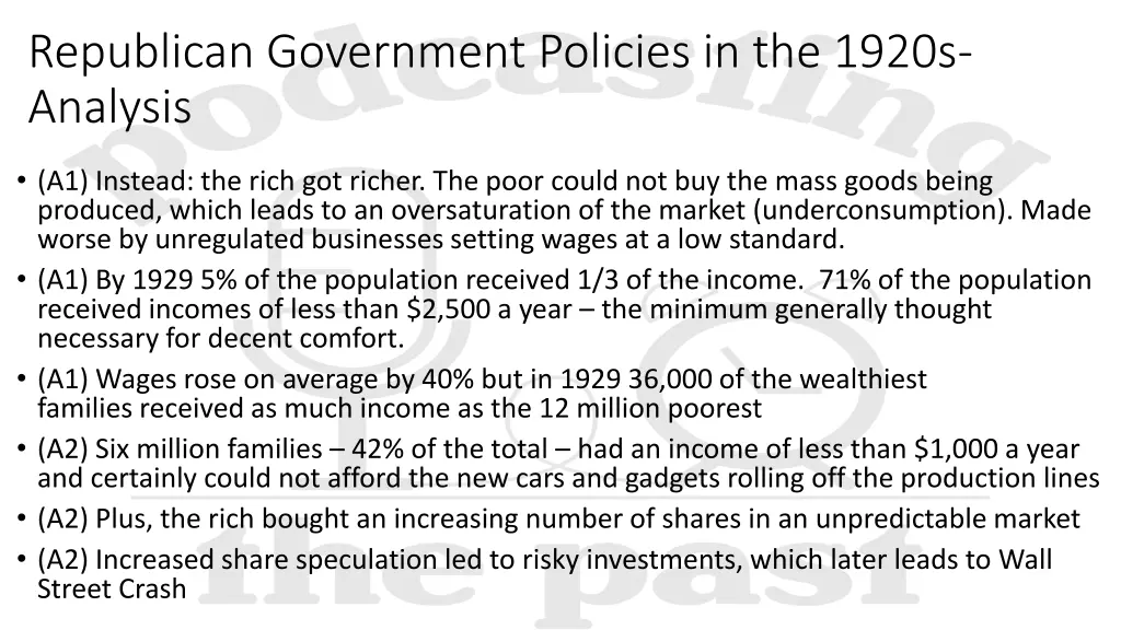 republican government policies in the 1920s 4