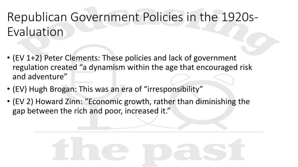 republican government policies in the 1920s 7