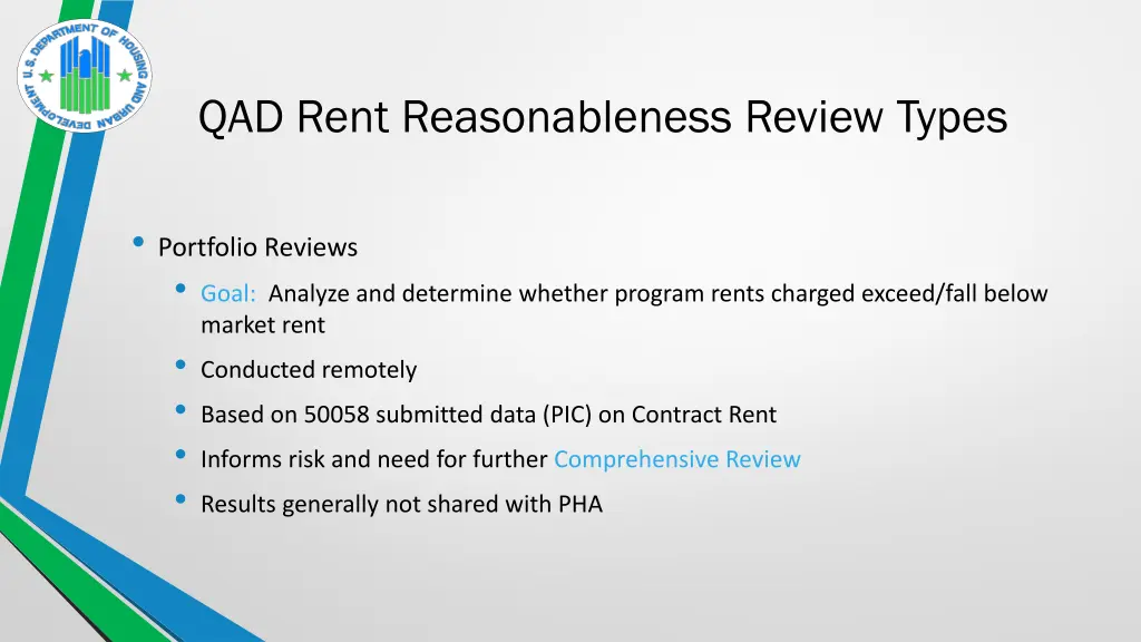 qad rent reasonableness review types