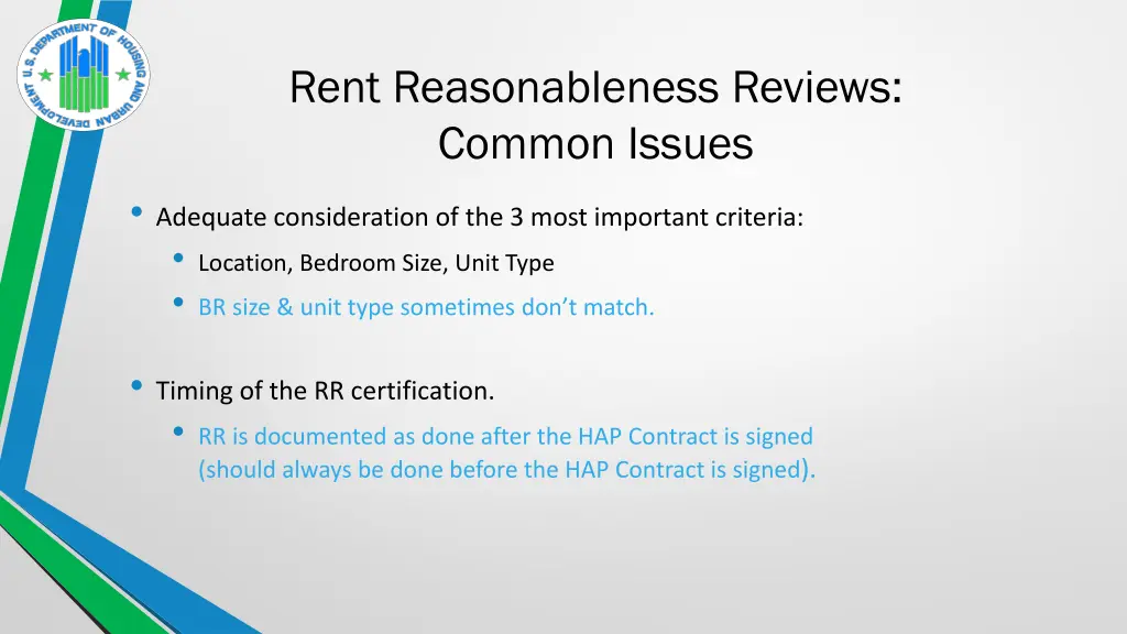 rent reasonableness reviews common issues