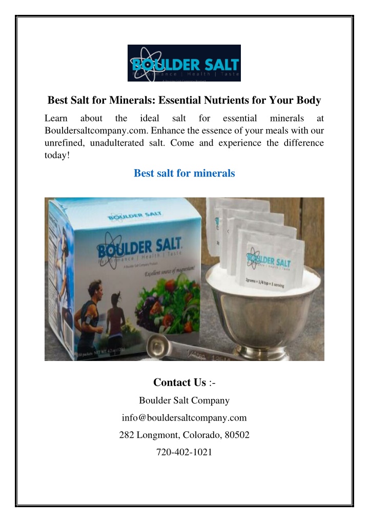 best salt for minerals essential nutrients