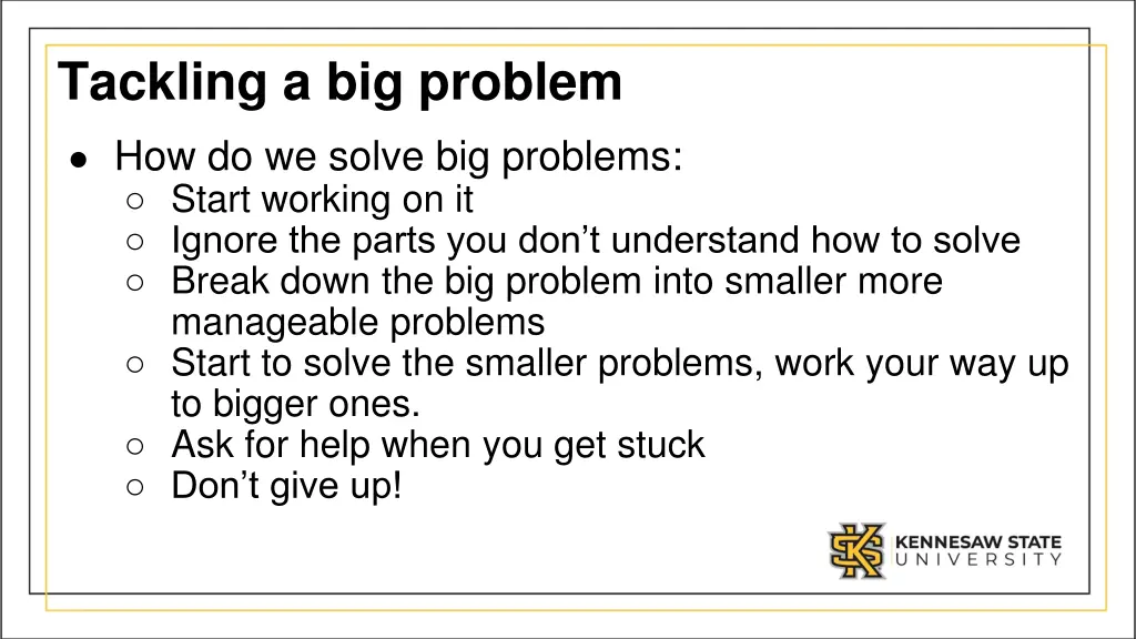 tackling a big problem