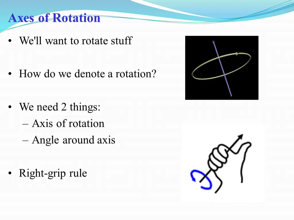 axes of rotation