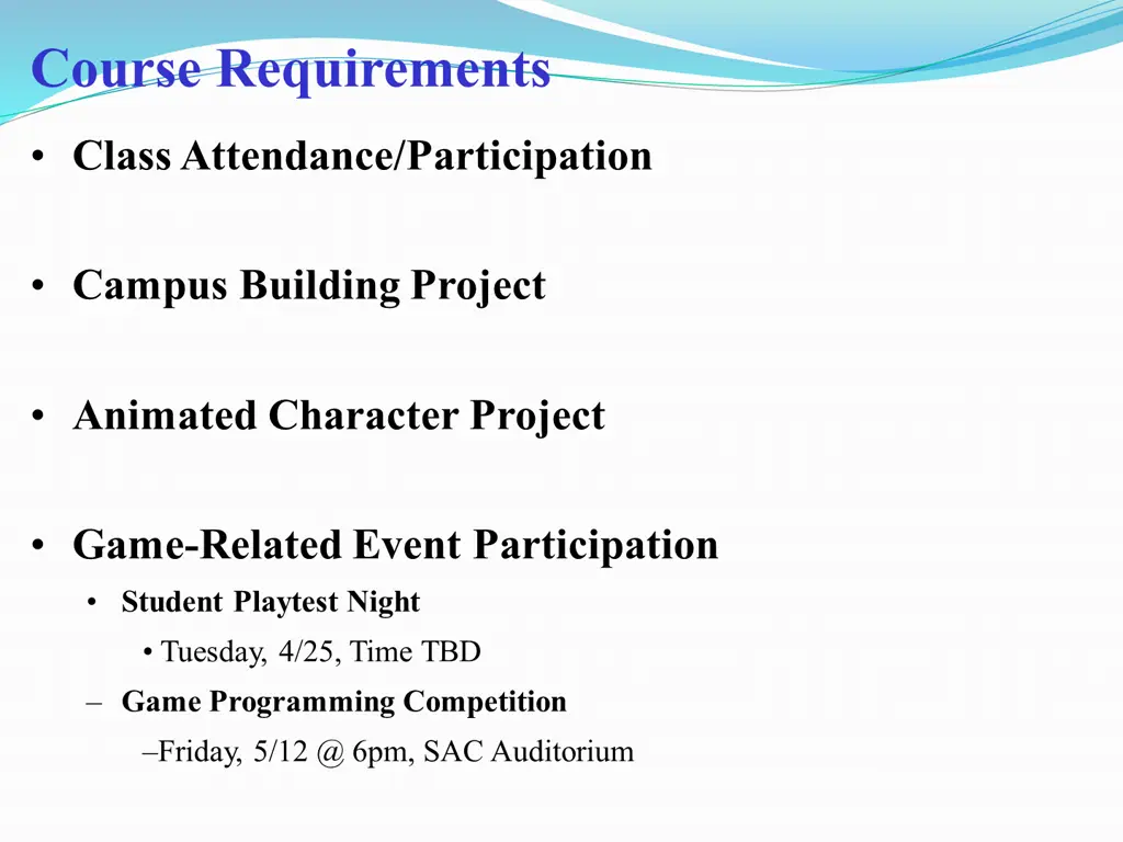 course requirements