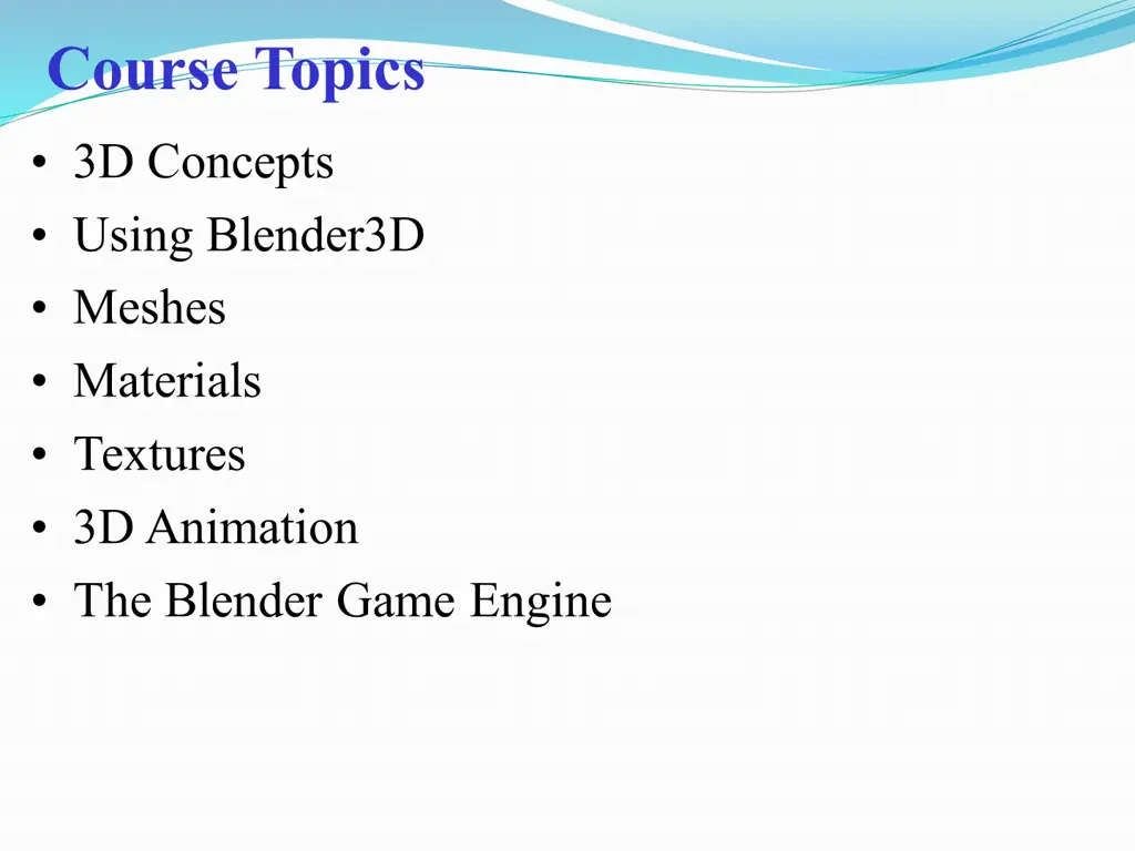 course topics