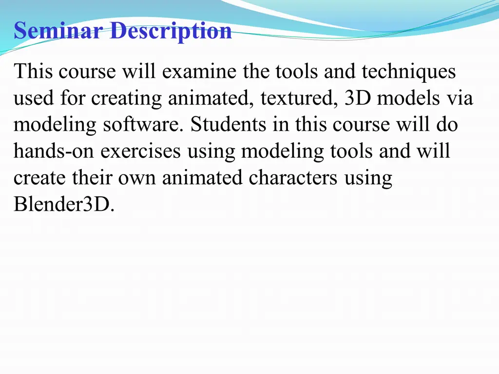 seminar description