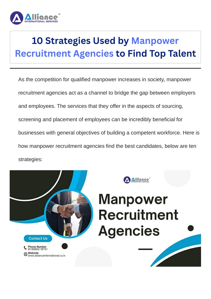 10 strategies used by manpower recruitment