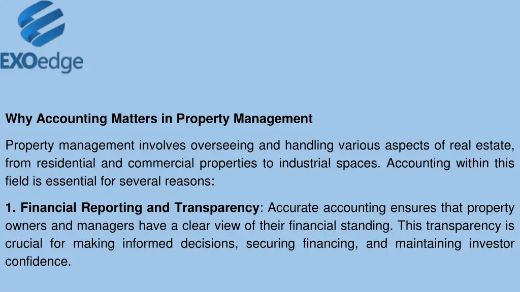 why accounting matters in property management