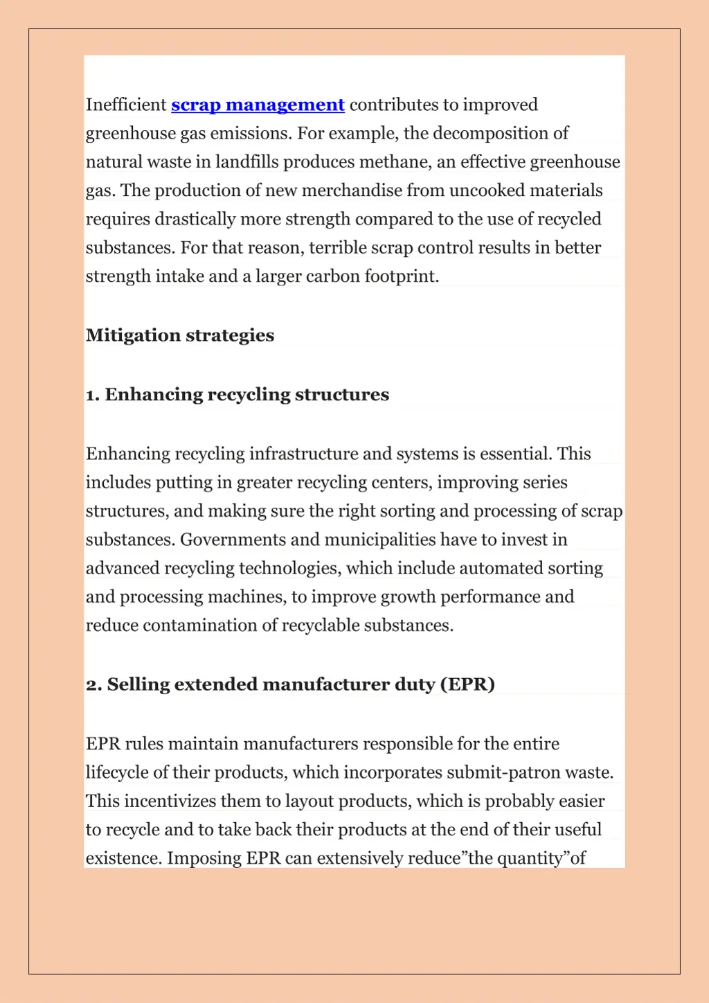 inefficient scrap management contributes