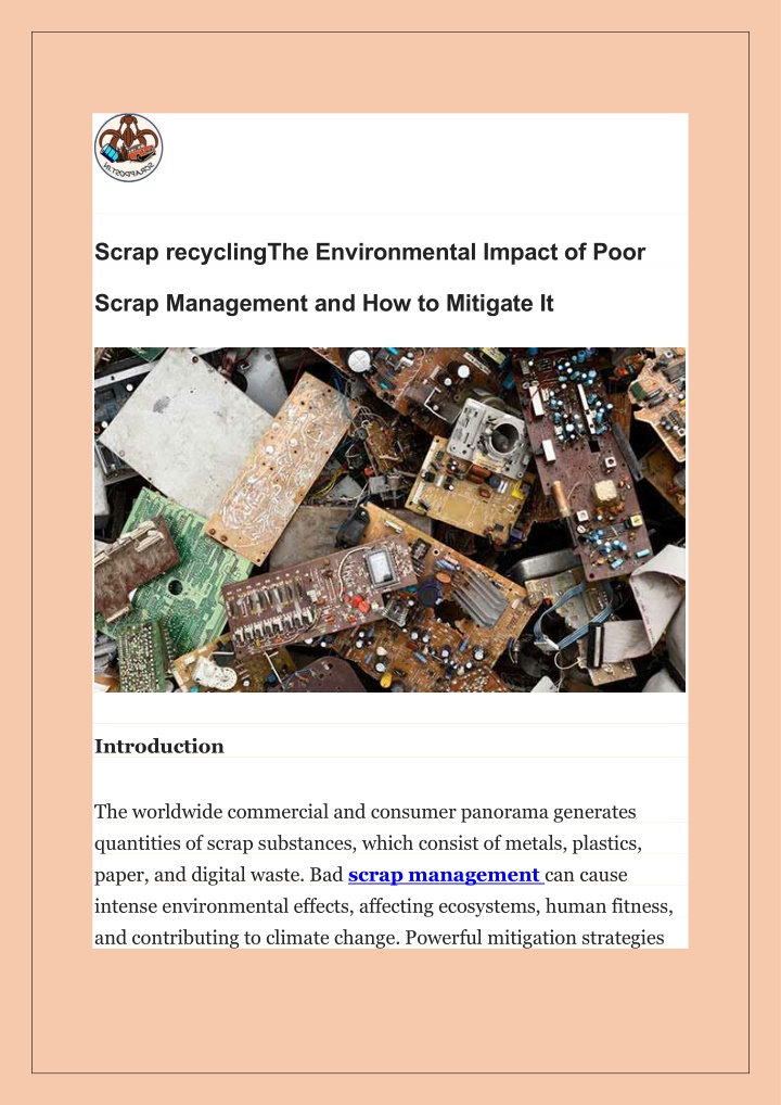 scrap recyclingthe environmental impact of poor