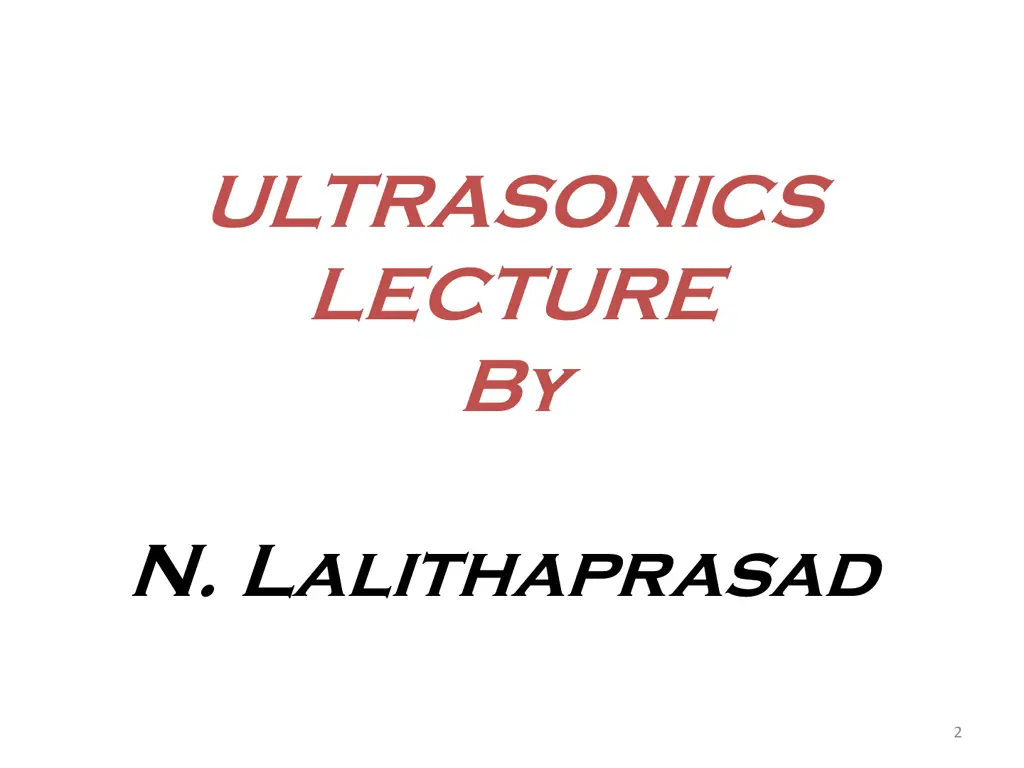ultrasonics lecture by
