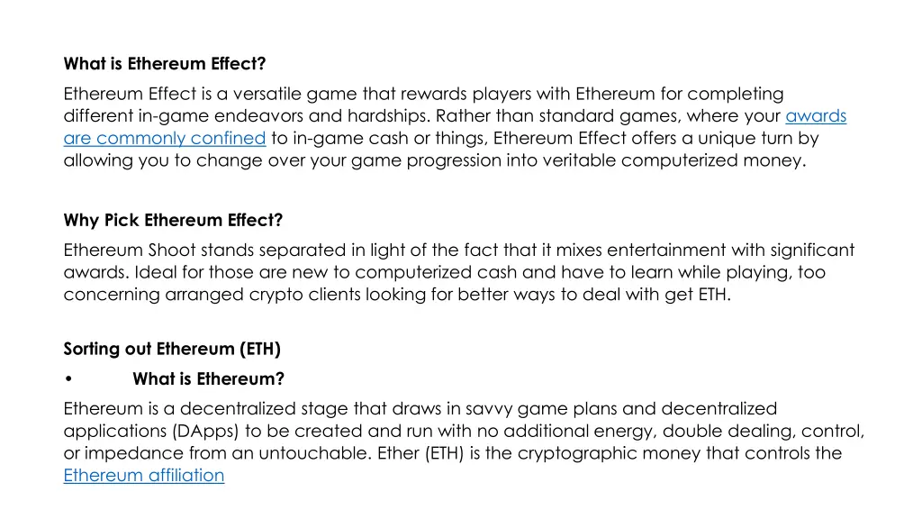 what is ethereum effect