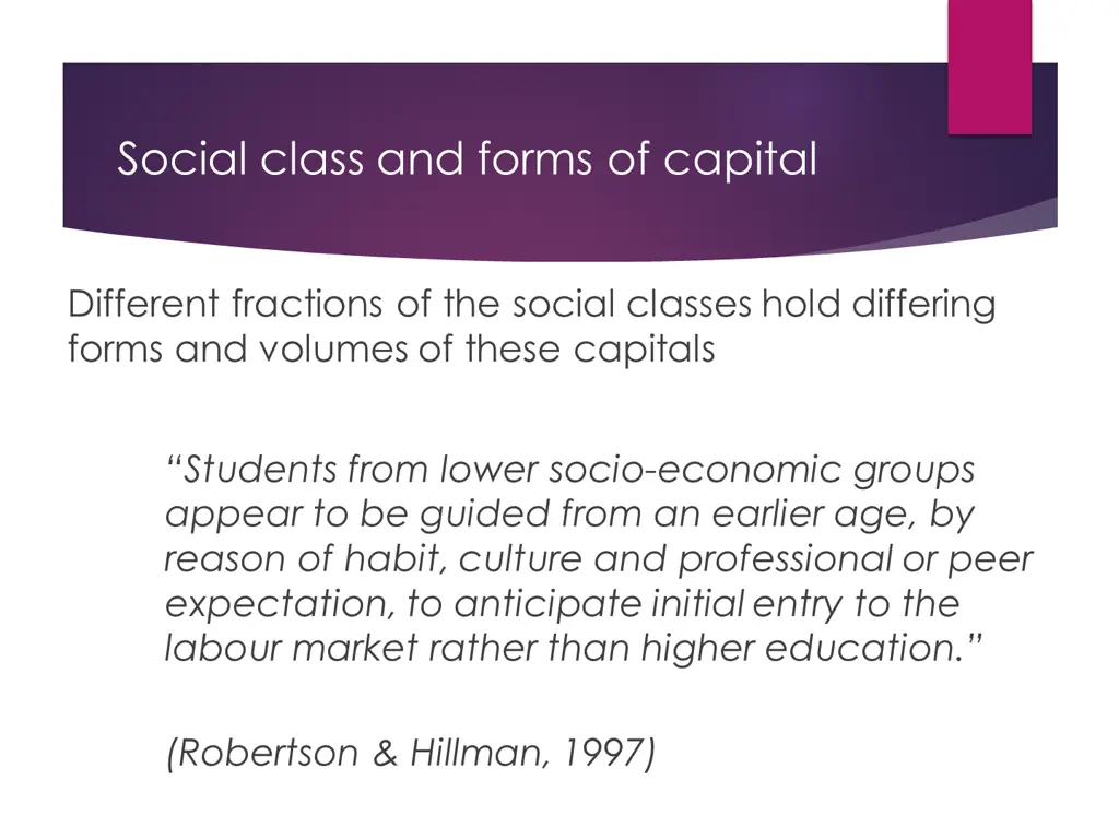 social class and forms of capital