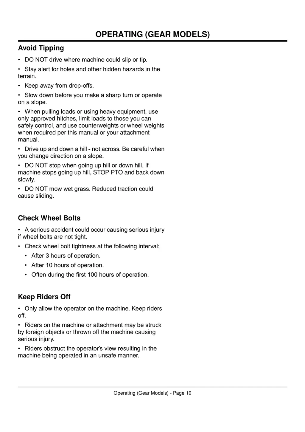 operating gear models 2