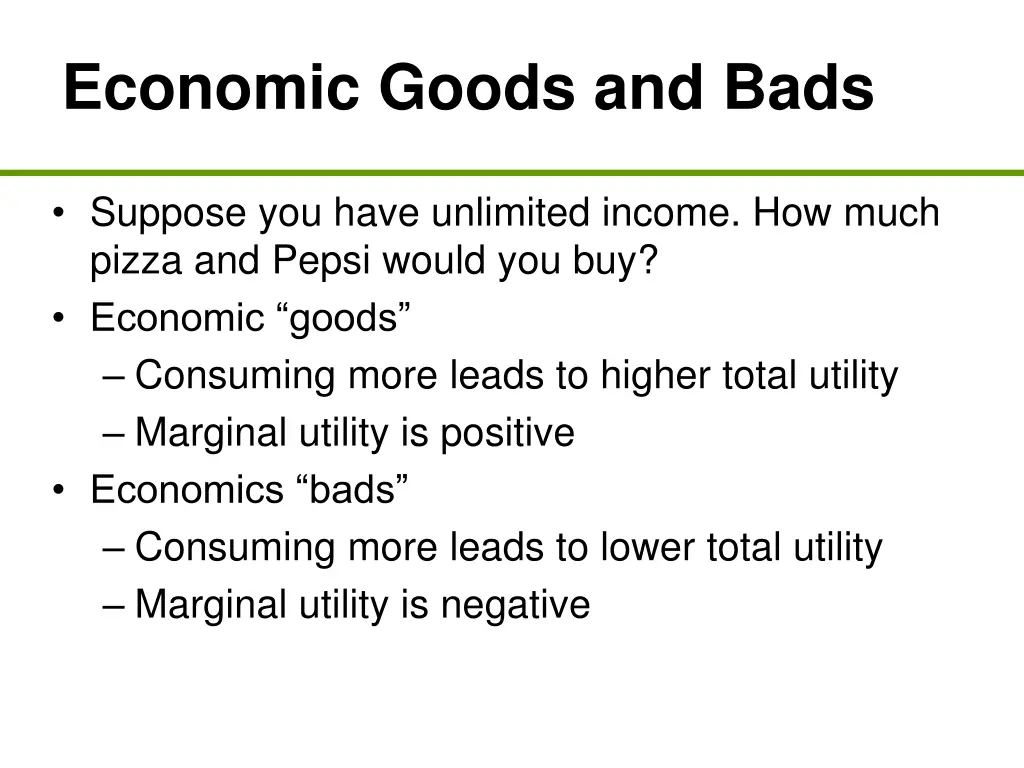 economic goods and bads