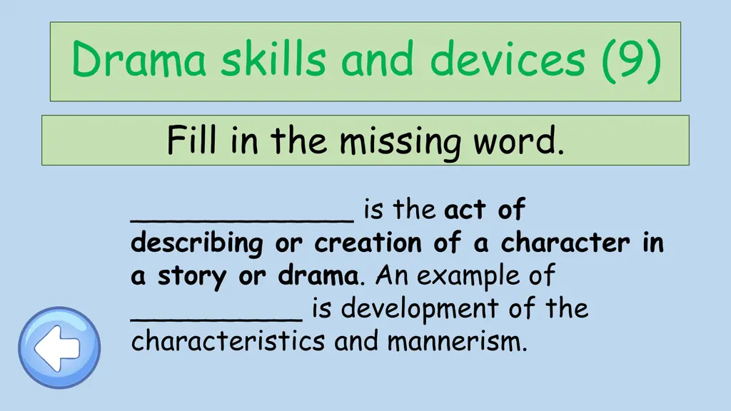 drama skills and devices 9