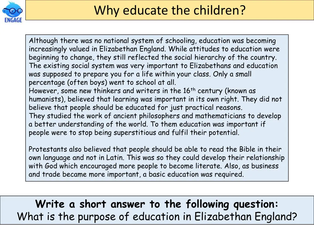 why educate the children