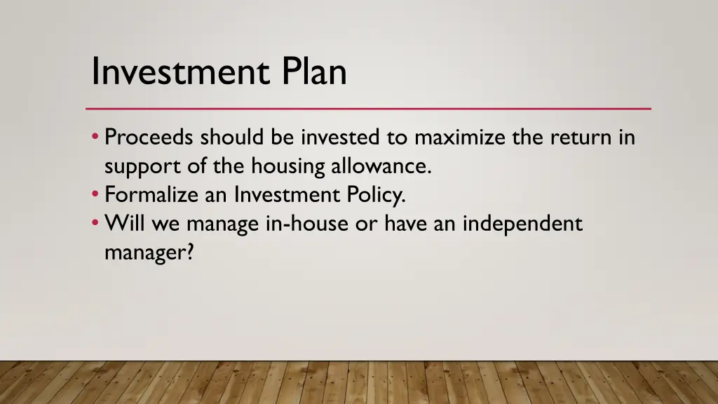 investment plan