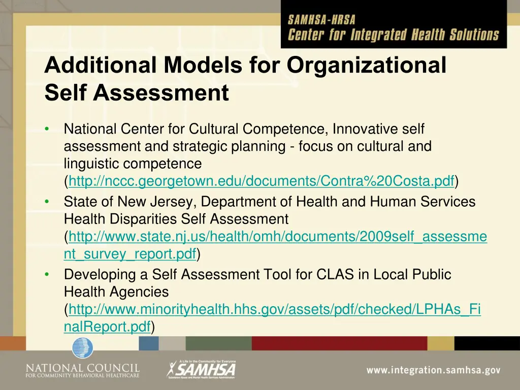 additional models for organizational self