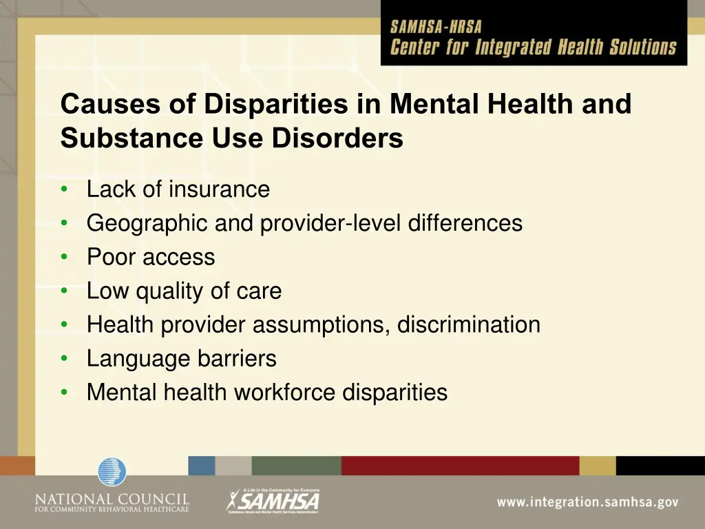 causes of disparities in mental health