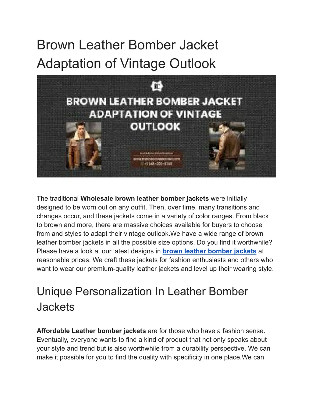 brown leather bomber jacket adaptation of vintage