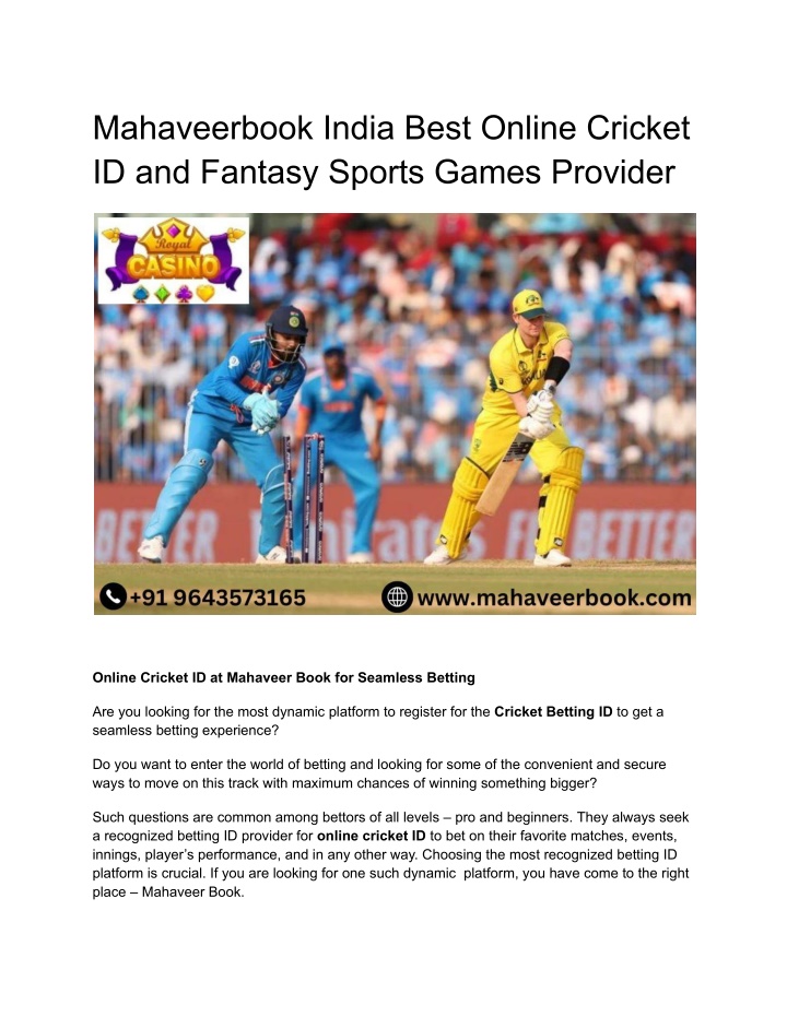 mahaveerbook india best online cricket