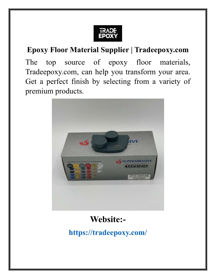 epoxy floor material supplier tradeepoxy