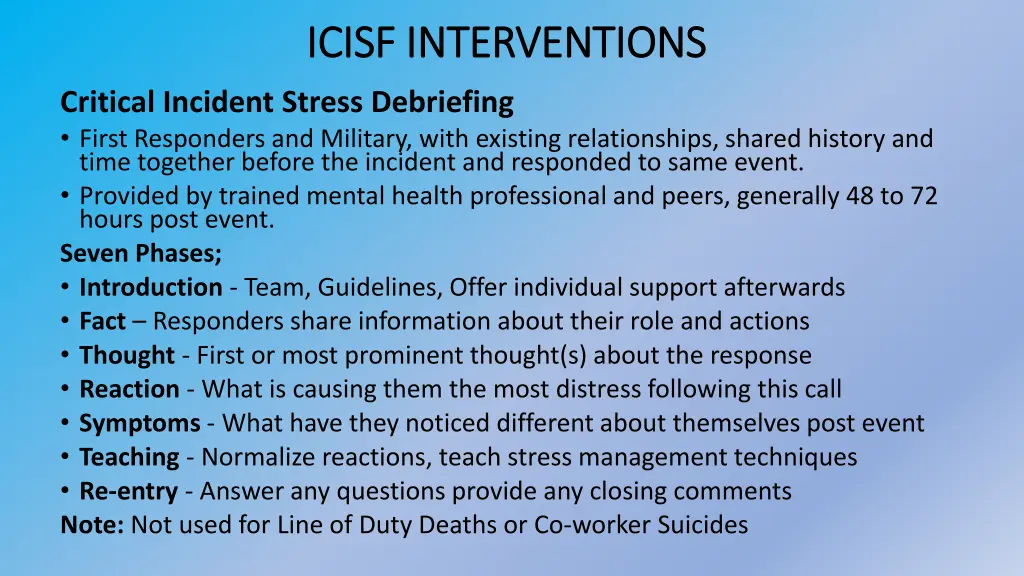 icisf interventions icisf interventions 2