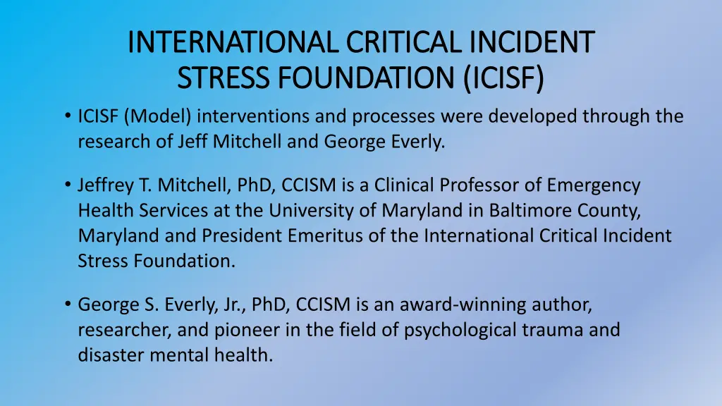 international critical incident international