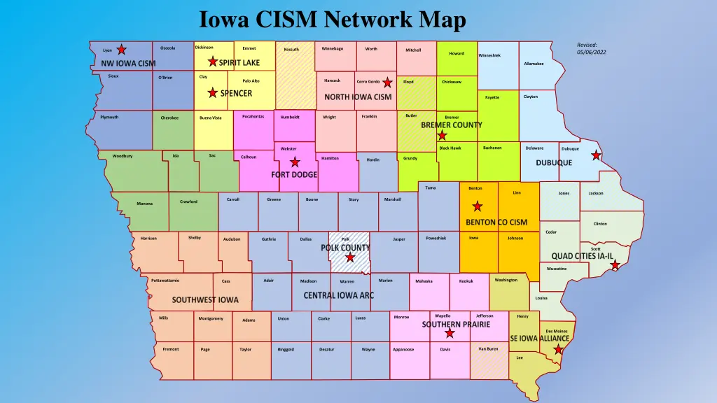 iowa cism network map