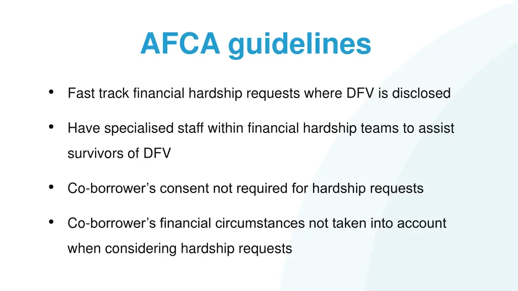 afca guidelines