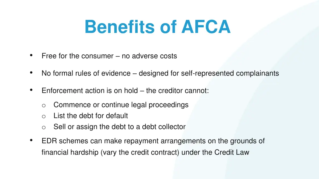 benefits of afca