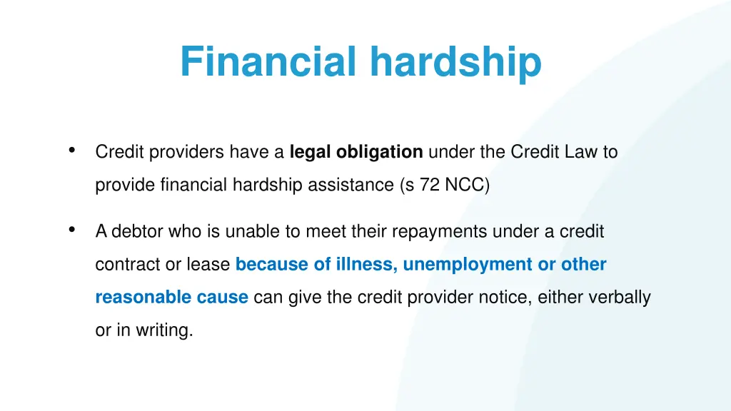 financial hardship