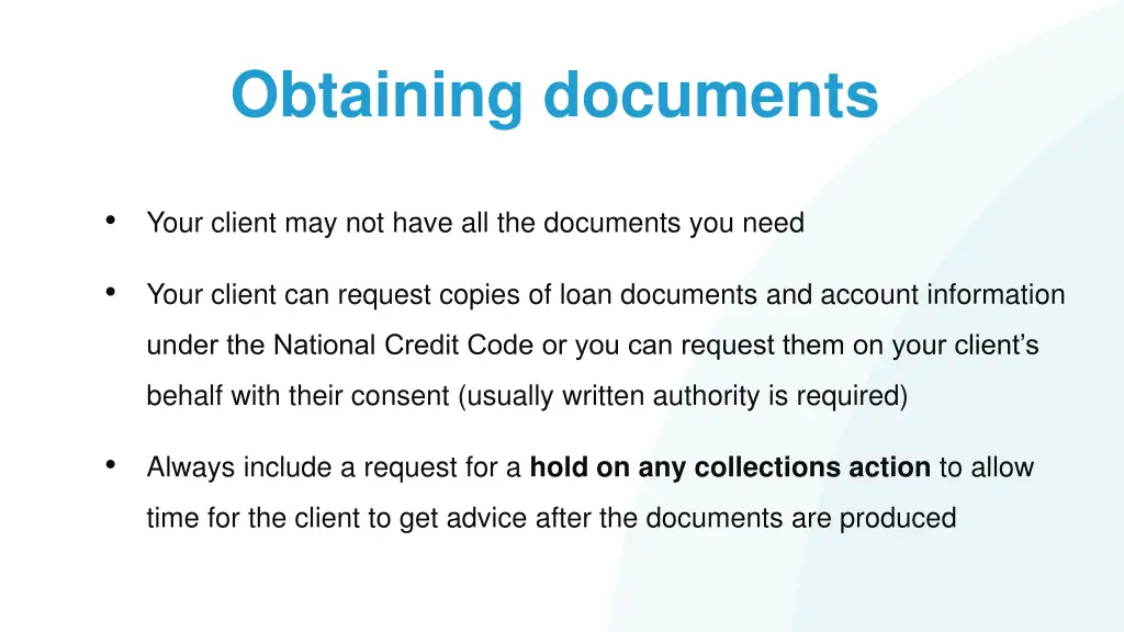 obtaining documents