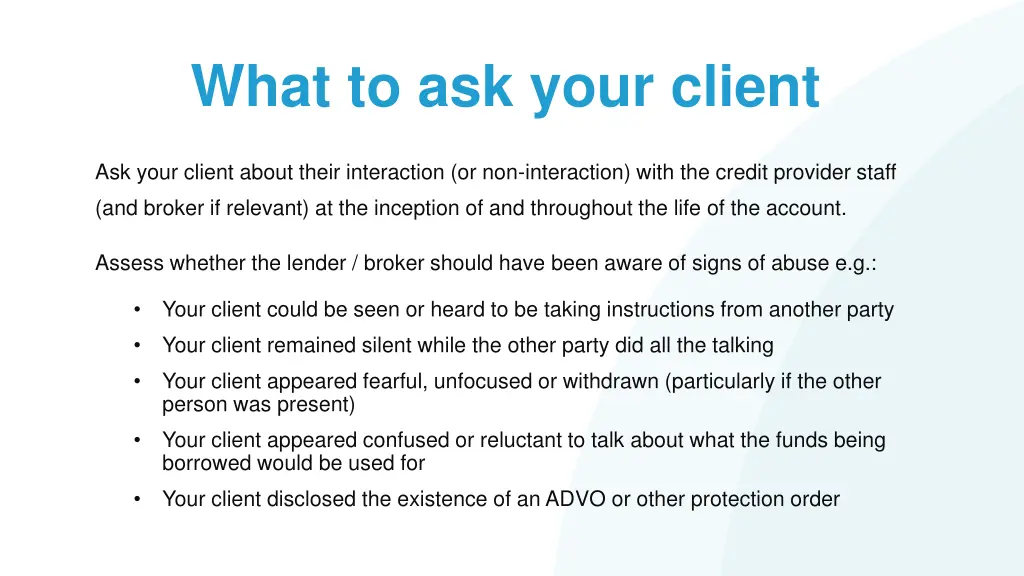 what to ask your client