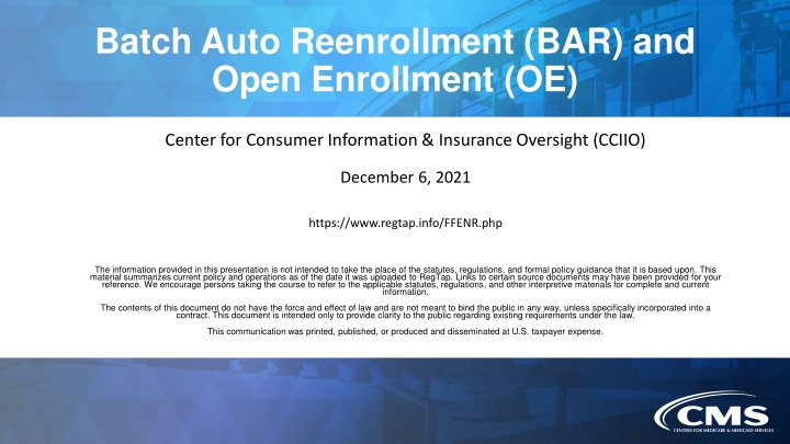 batch auto reenrollment bar and open enrollment oe