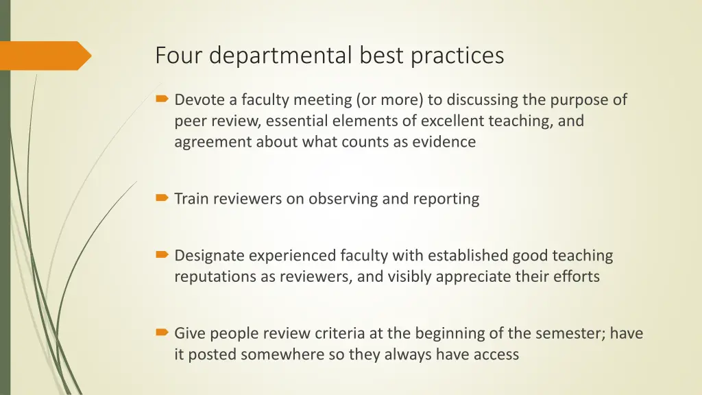 four departmental best practices